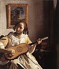 Johannes Vermeer Canvas Paintings - The Guitar Player